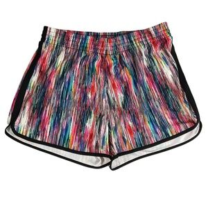 Zelos Multicolor Abstract Print Running Shorts XL Elastic Waist Drawstring